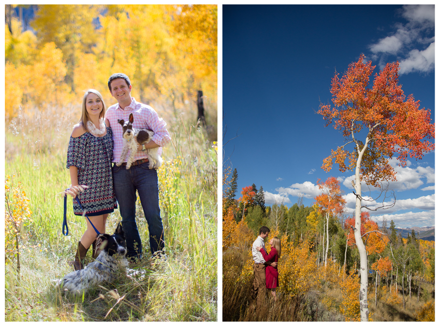 Engagement photos in the Colorado aspens durning fall