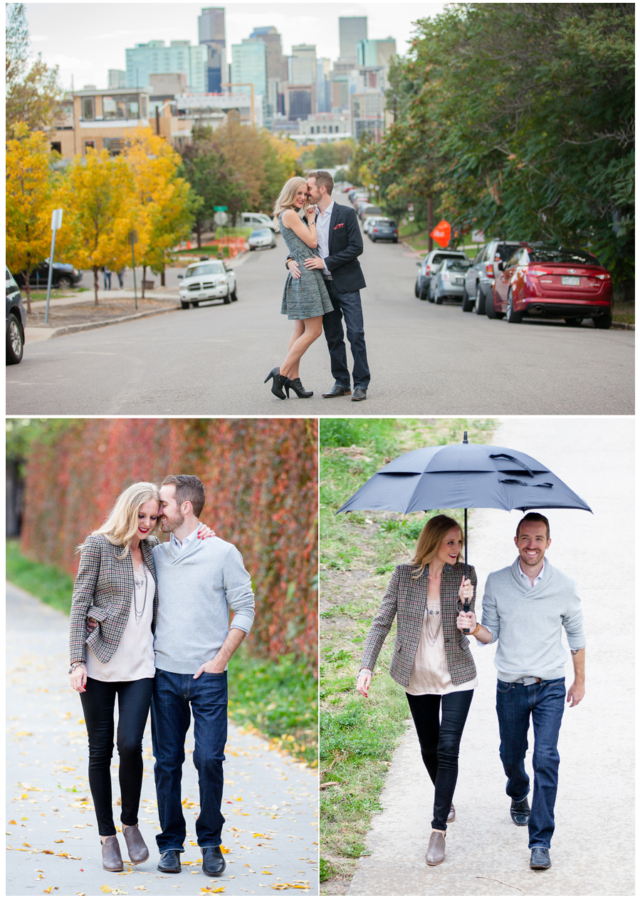 Downtown Denver engagement photos in the fall