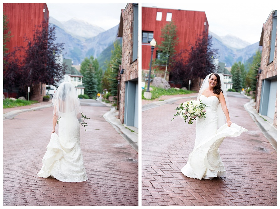 10 Classic Bride photos rainy romantic Telluride wedding