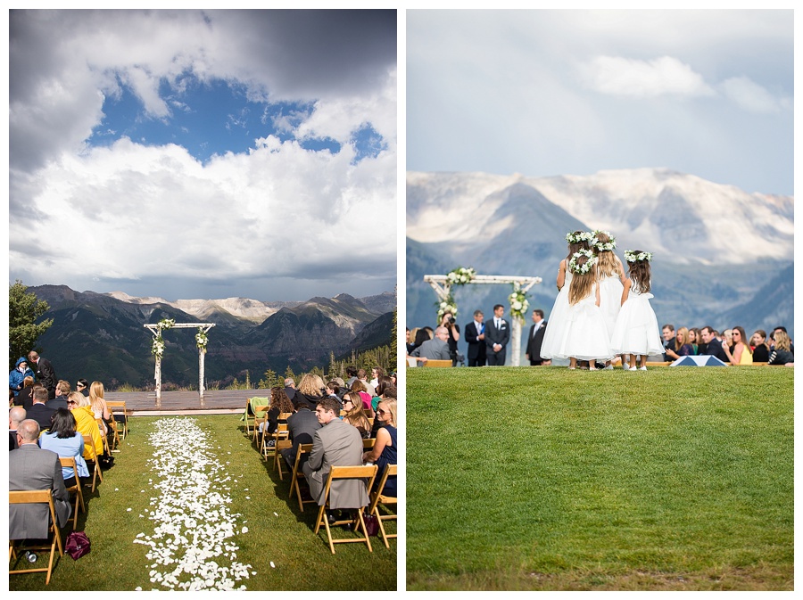12 San Sophia Overlook Wedding with flower girls Rainy romantic Telluride wedding