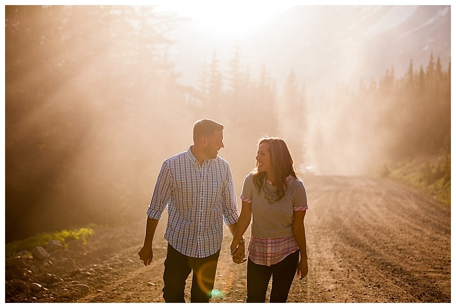 09 Sunset mountain engagement photos on dirt road