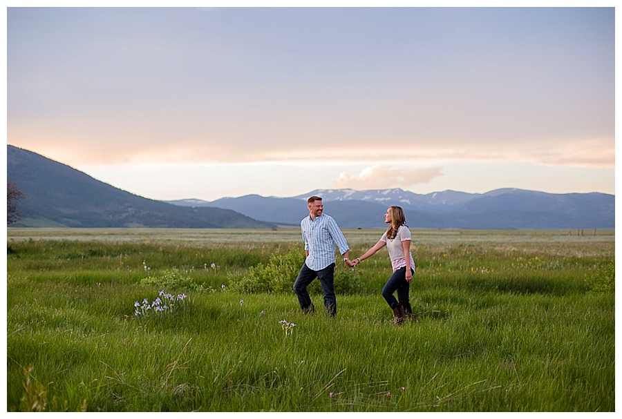 13 Engagement session in Colorado mountains during sunset
