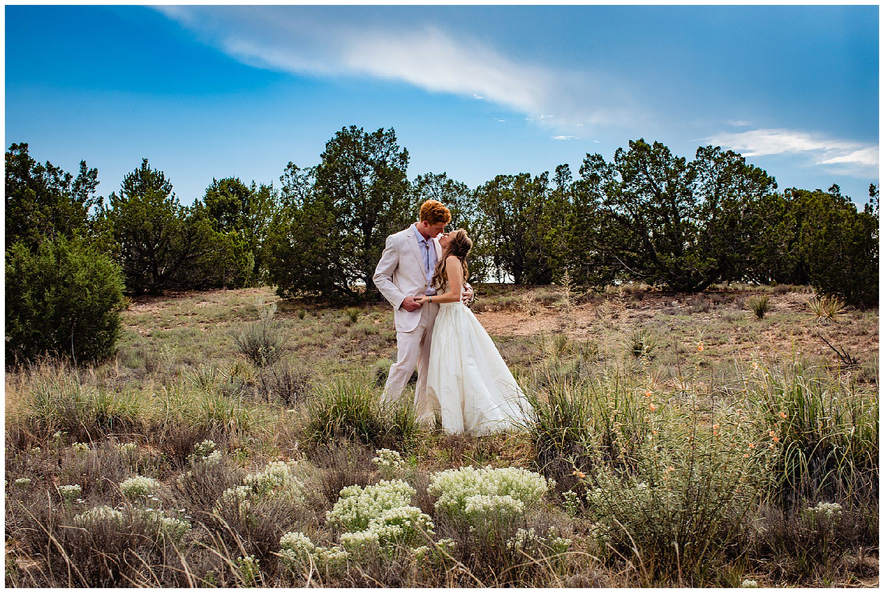 Backyard wedding in enchanting Santa Fe New Mexico