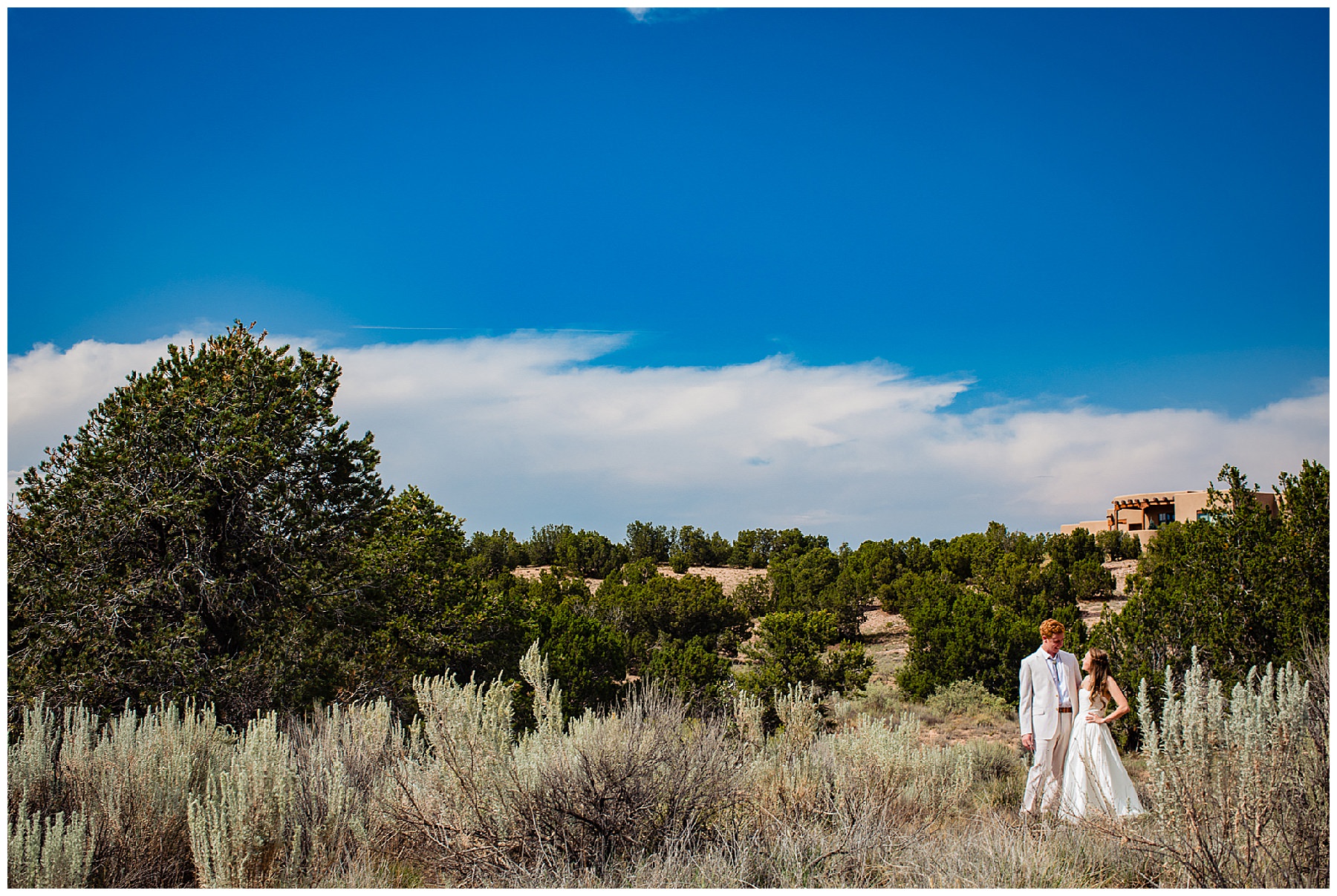 Santa Fe wedding in July with bluegrass theme