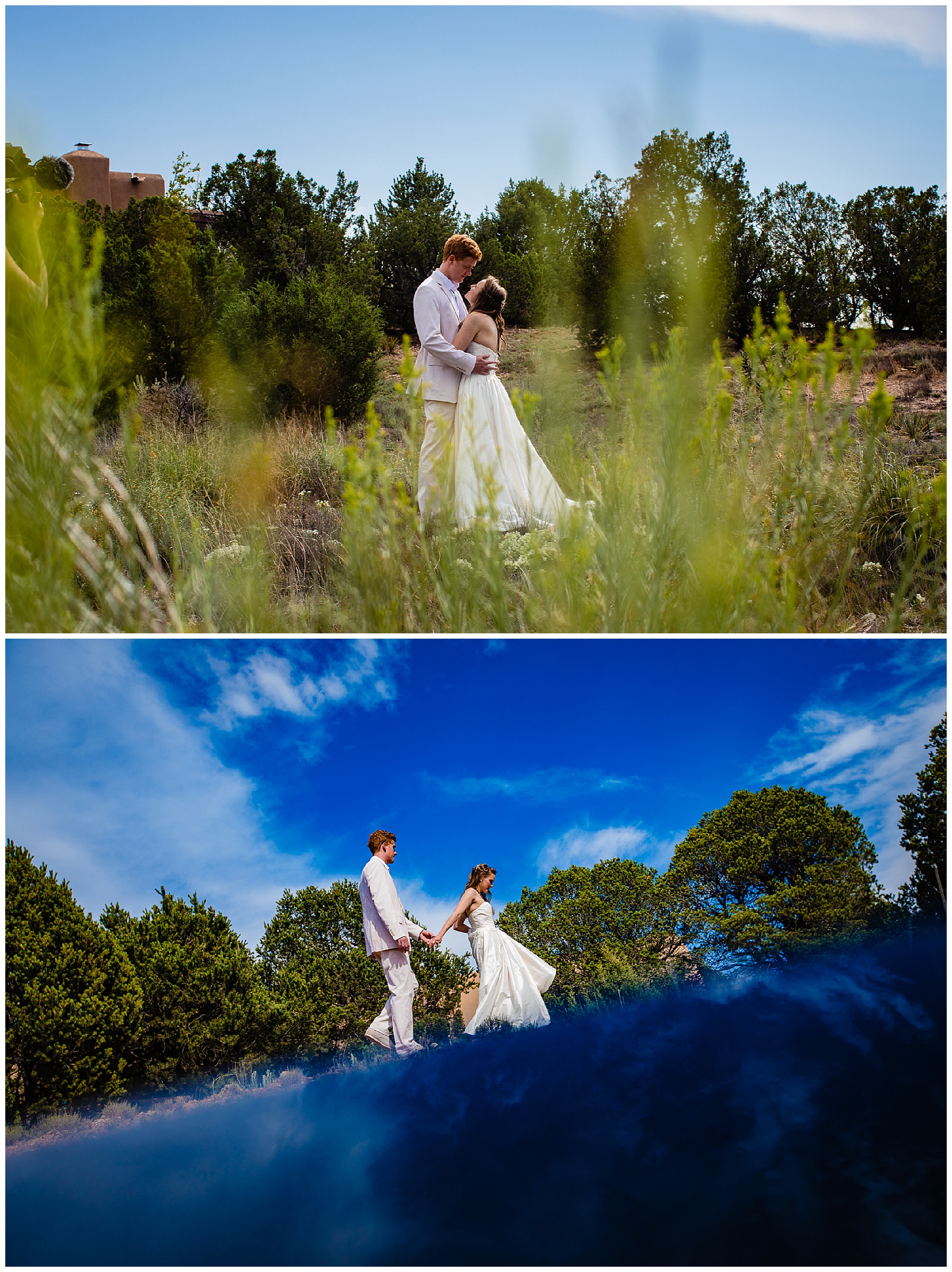 Romantic and creative images for backyard wedding in Santa Fe