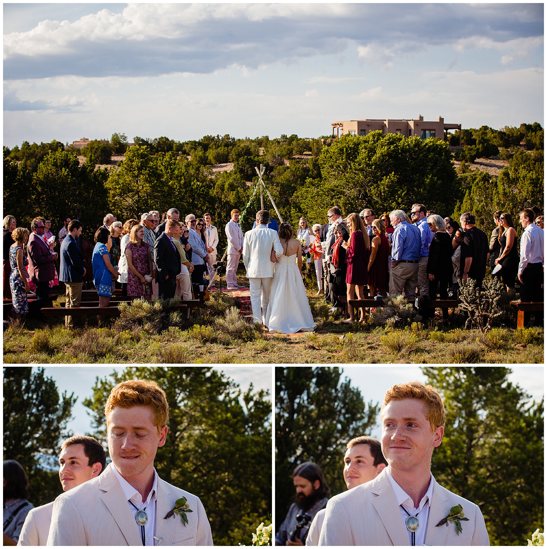 Southwest inspired wedding outdoor wedding ceremony in Santa Fe