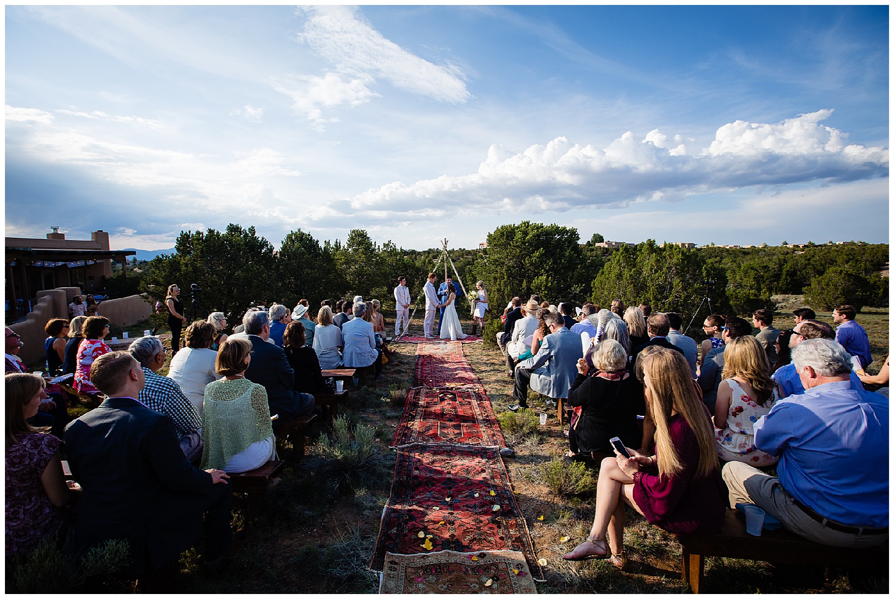 Outdoor wedding ceremony in Santa Fe New Mexico