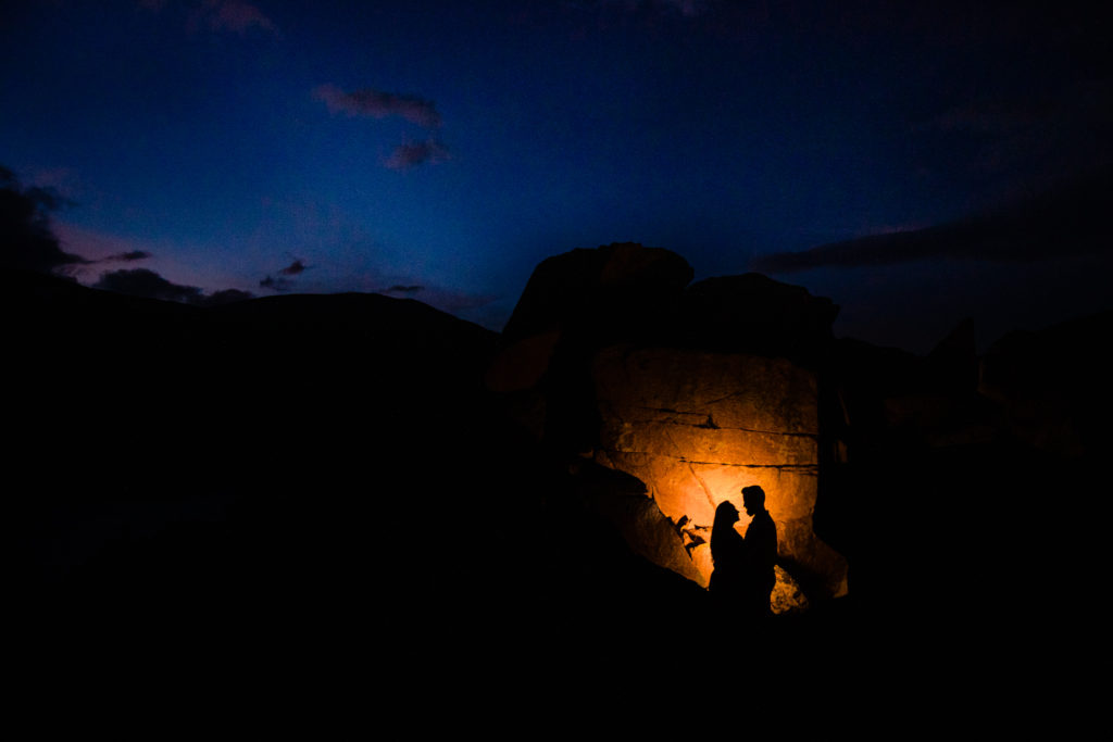 Engagement session under stars in Colorado